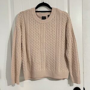 NWT Devotion by Cyrus Light Soft Pink Cable Knit Sweater